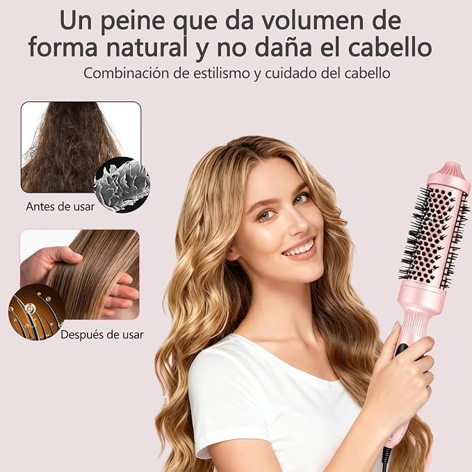 Cepillo térmico iónico para secar y ondular
