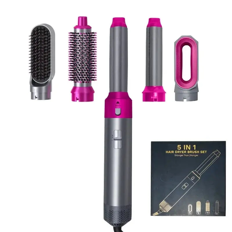 Cepillo secador y moldeador 5 en 1 - color rojo rosado