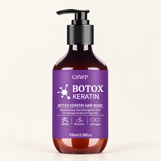 Presentación editorial de mascarilla capilar botox con keratina